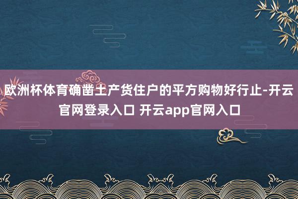 欧洲杯体育确凿土产货住户的平方购物好行止-开云官网登录入口 