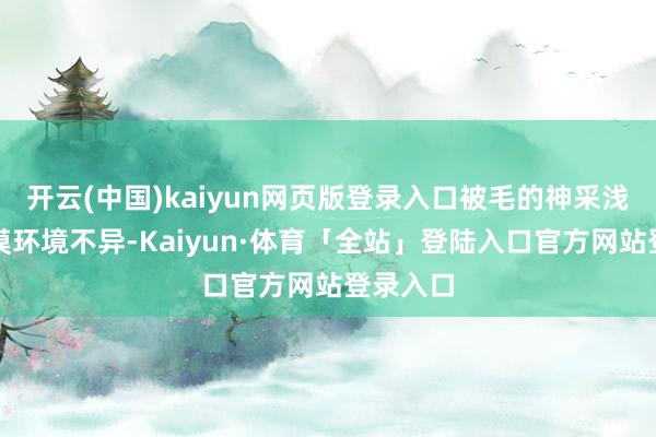 开云(中国)kaiyun网页版登录入口被毛的神采浅近与沙漠环境不异-Kaiyun·体育「全站」登陆入口官方网站登录入口