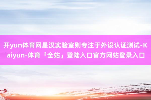 开yun体育网星汉实验室则专注于外设认证测试-Kaiyun·