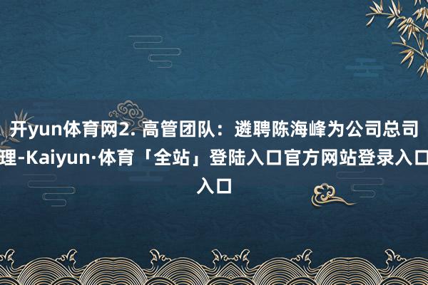 开yun体育网2. 高管团队：遴聘陈海峰为公司总司理-Kai